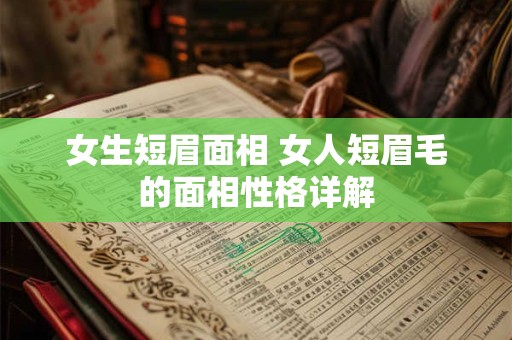 女生短眉面相 女人短眉毛的面相性格详解