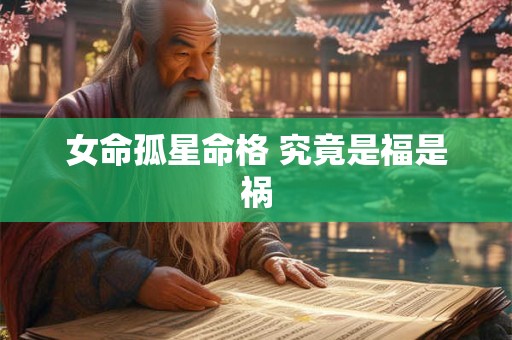 女命孤星命格 究竟是福是祸