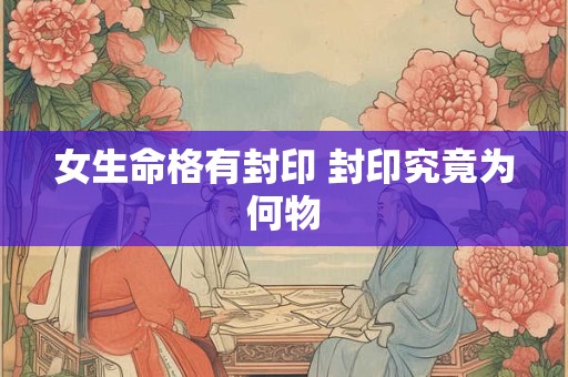 女生命格有封印 封印究竟为何物