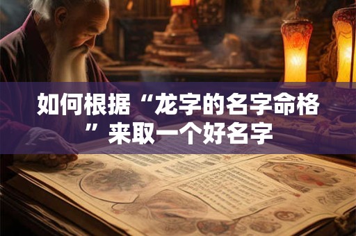 如何根据“龙字的名字命格”来取一个好名字