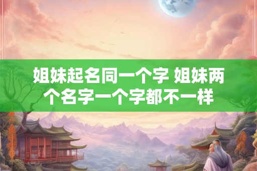 姐妹起名同一个字 姐妹两个名字一个字都不一样