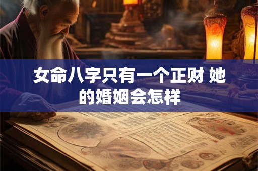 女命八字只有一个正财 她的婚姻会怎样 女命八字只有一个正财 她的婚姻会怎样