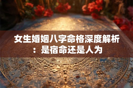 女生婚姻八字命格深度解析：是宿命还是人为