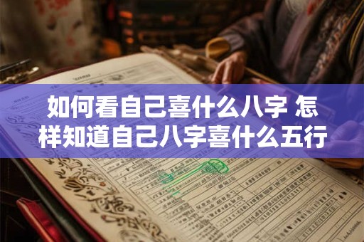 如何看自己喜什么八字 怎样知道自己八字喜什么五行