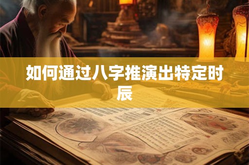 如何通过八字推演出特定时辰
