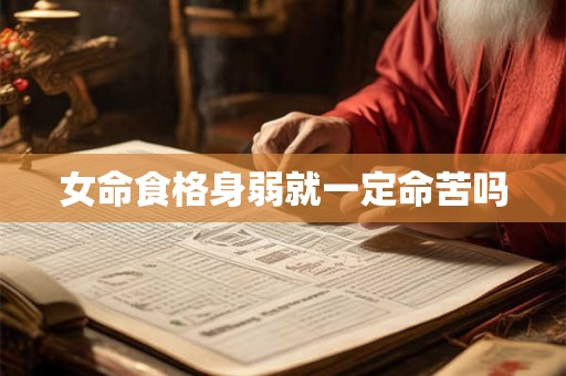 女命食格身弱就一定命苦吗