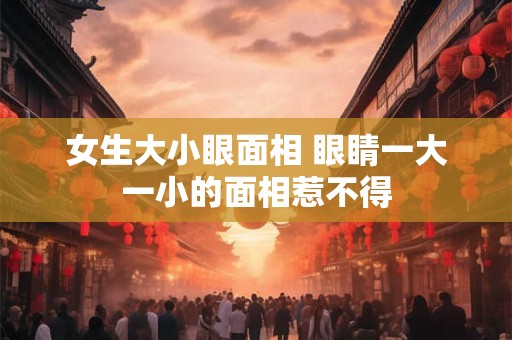 女生大小眼面相 眼睛一大一小的面相惹不得