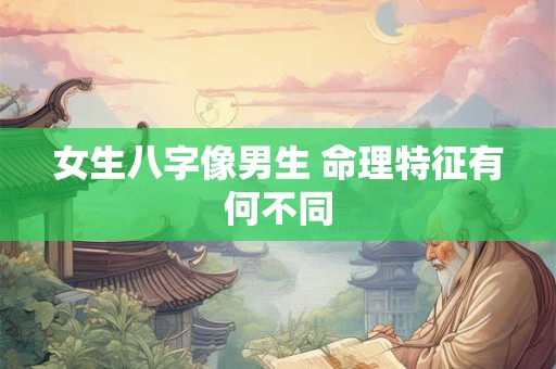 女生八字像男生 命理特征有何不同