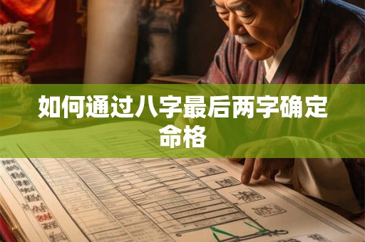如何通过八字最后两字确定命格