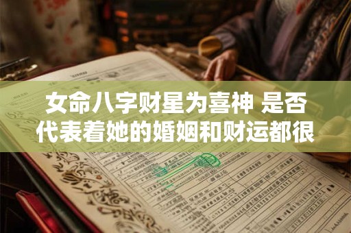 女命八字财星为喜神 是否代表着她的婚姻和财运都很好