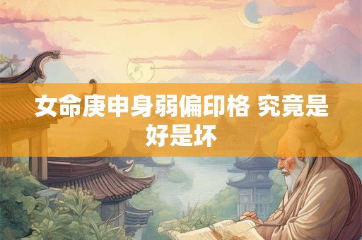 女命庚申身弱偏印格 究竟是好是坏 女命庚申身弱偏印格 究竟是好是坏