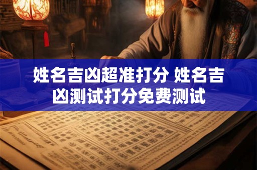 姓名吉凶超准打分 姓名吉凶测试打分免费测试