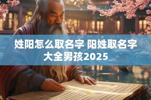 姓阳怎么取名字 阳姓取名字大全男孩2025