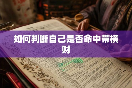 如何判断自己是否命中带横财