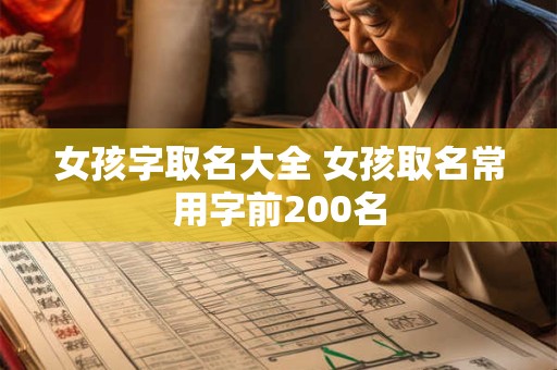 女孩字取名大全 女孩取名常用字前200名