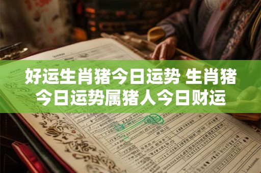 好运生肖猪今日运势 生肖猪今日运势属猪人今日财运