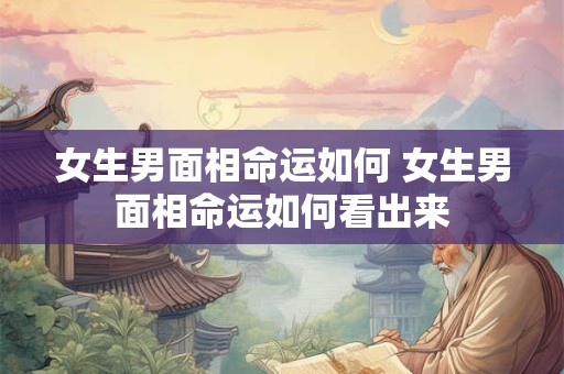女生男面相命运如何 女生男面相命运如何看出来