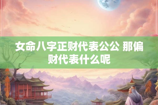 女命八字正财代表公公 那偏财代表什么呢