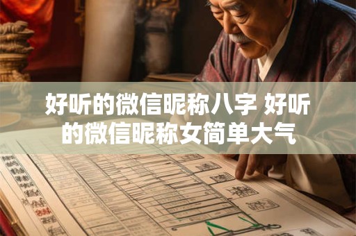好听的微信昵称八字 好听的微信昵称女简单大气