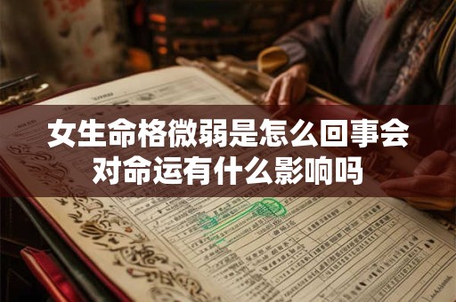 女生命格微弱是怎么回事会对命运有什么影响吗