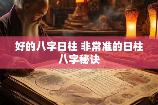 好的八字日柱 非常准的日柱八字秘诀