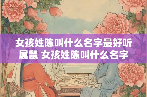 女孩姓陈叫什么名字最好听属鼠 女孩姓陈叫什么名字最好听属鼠男孩