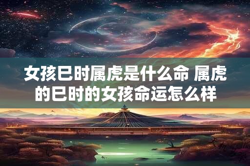 女孩巳时属虎是什么命 属虎的巳时的女孩命运怎么样
