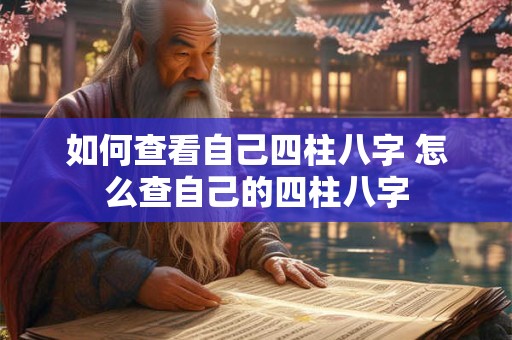 如何查看自己四柱八字 怎么查自己的四柱八字