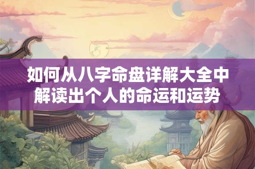 如何从八字命盘详解大全中解读出个人的命运和运势