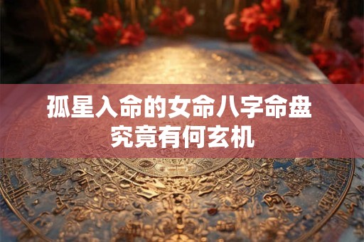 孤星入命的女命八字命盘 究竟有何玄机