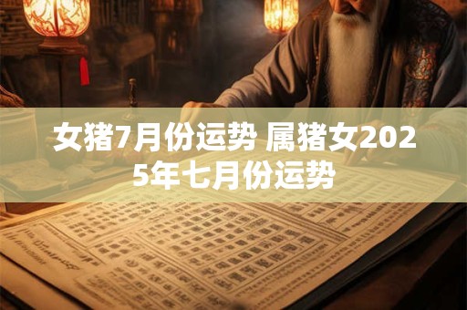 女猪7月份运势 属猪女2026年七月份运势 女猪7月份运势 属猪女2026年七月份运势