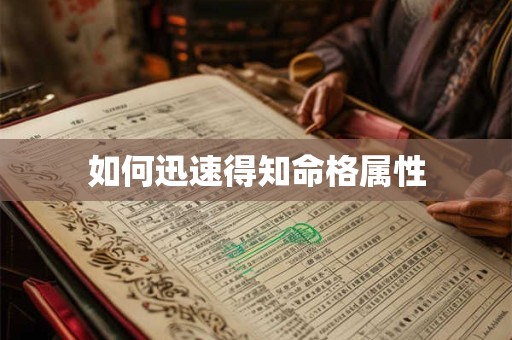 如何迅速得知命格属性