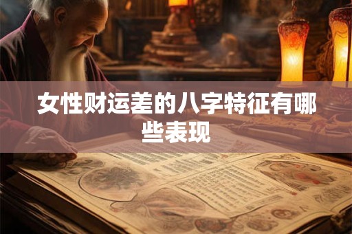 女性财运差的八字特征有哪些表现