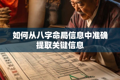 如何从八字命局信息中准确提取关键信息