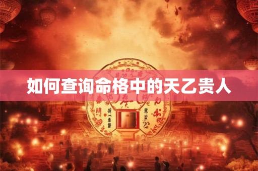 如何查询命格中的天乙贵人