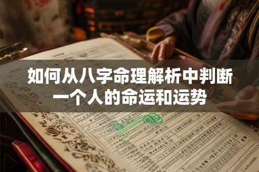 如何从八字命理解析中判断一个人的命运和运势