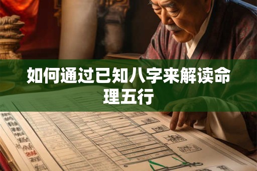 如何通过已知八字来解读命理五行