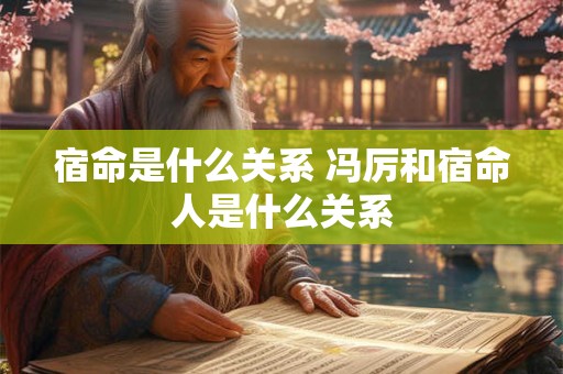宿命是什么关系 冯厉和宿命人是什么关系