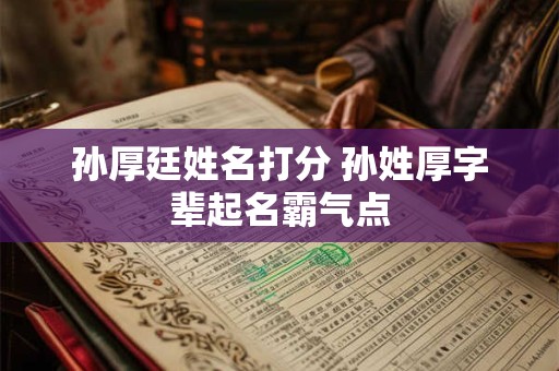孙厚廷姓名打分 孙姓厚字辈起名霸气点 孙厚廷姓名打分 孙姓厚字辈起名霸气点