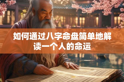 如何通过八字命盘简单地解读一个人的命运 如何通过八字命盘简单地解读一个人的命运