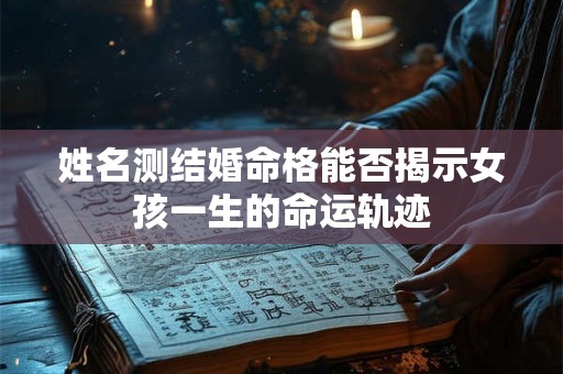 姓名测结婚命格能否揭示女孩一生的命运轨迹