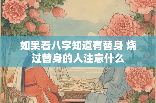 如果看八字知道有替身 烧过替身的人注意什么