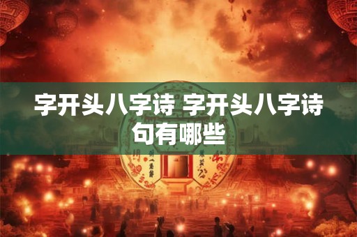 字开头八字诗 字开头八字诗句有哪些 字开头八字诗 字开头八字诗句有哪些