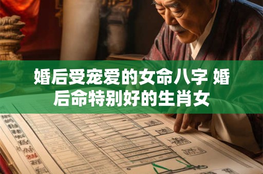 婚后受宠爱的女命八字 婚后命特别好的生肖女 婚后受宠爱的女命八字 婚后命特别好的生肖女