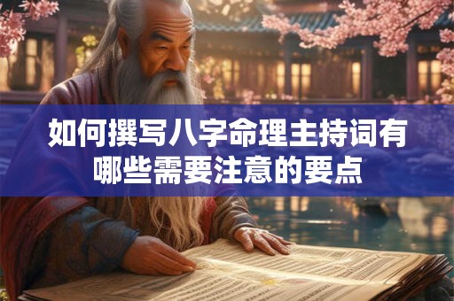 如何撰写八字命理主持词有哪些需要注意的要点