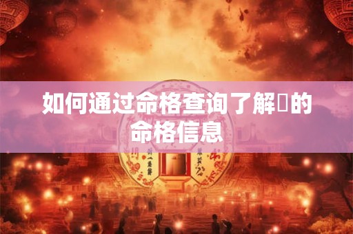如何通过命格查询了解炑的命格信息