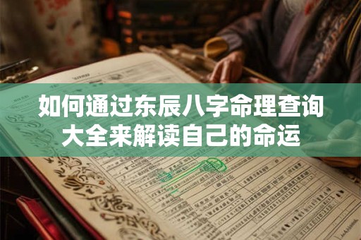 如何通过东辰八字命理查询大全来解读自己的命运