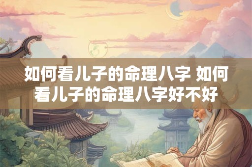 如何看儿子的命理八字 如何看儿子的命理八字好不好