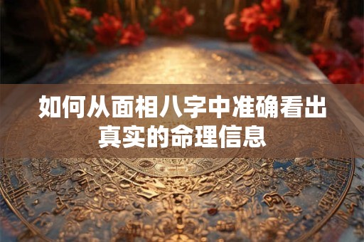 如何从面相八字中准确看出真实的命理信息