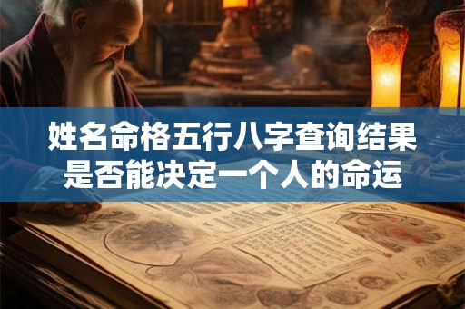 姓名命格五行八字查询结果是否能决定一个人的命运
